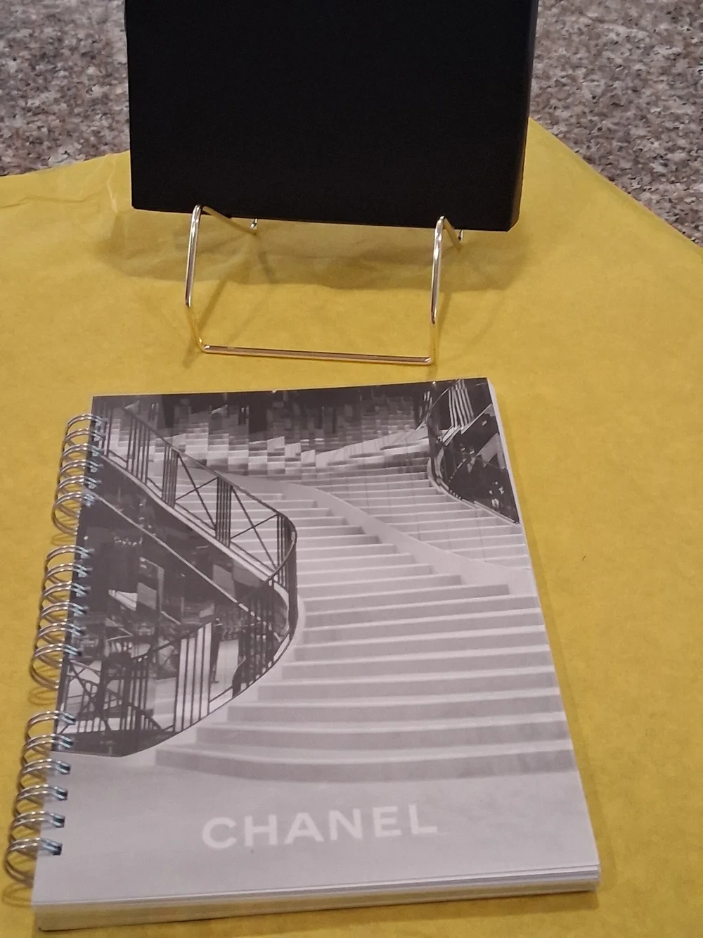 CHANEL RARE Note/ Diary with Monochrome Staircase Print - Black & White.New